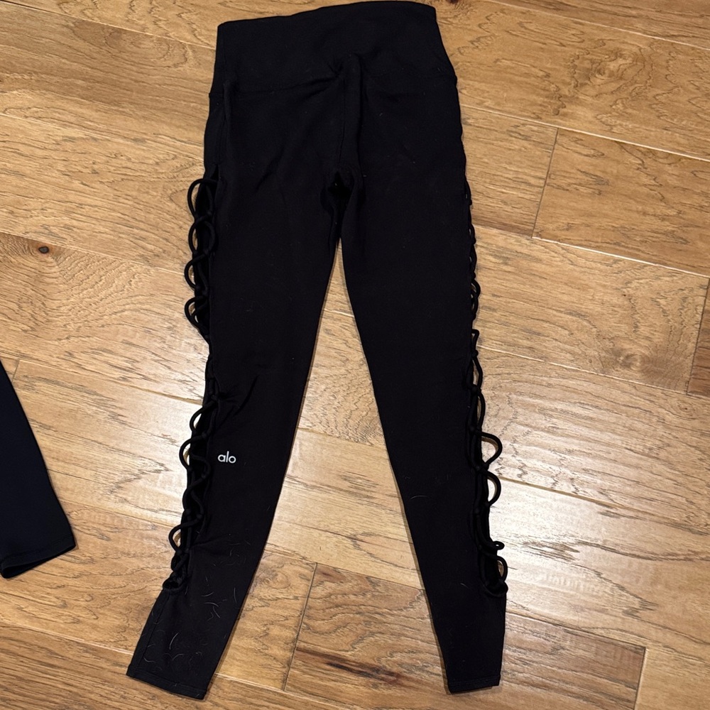 ALO Yoga Black Leggings with Side Cutouts
